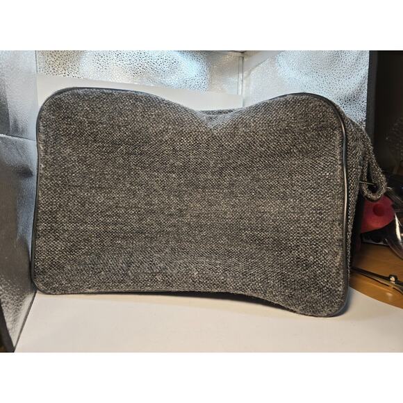 Vintage PIERRE CARDIN Gray Black Tweed Carry On Shoulder Bag with Strap Unisex - Picture 6 of 13